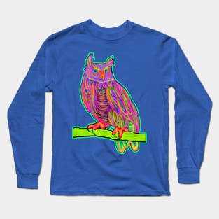 Neon Horned Owl Long Sleeve T-Shirt